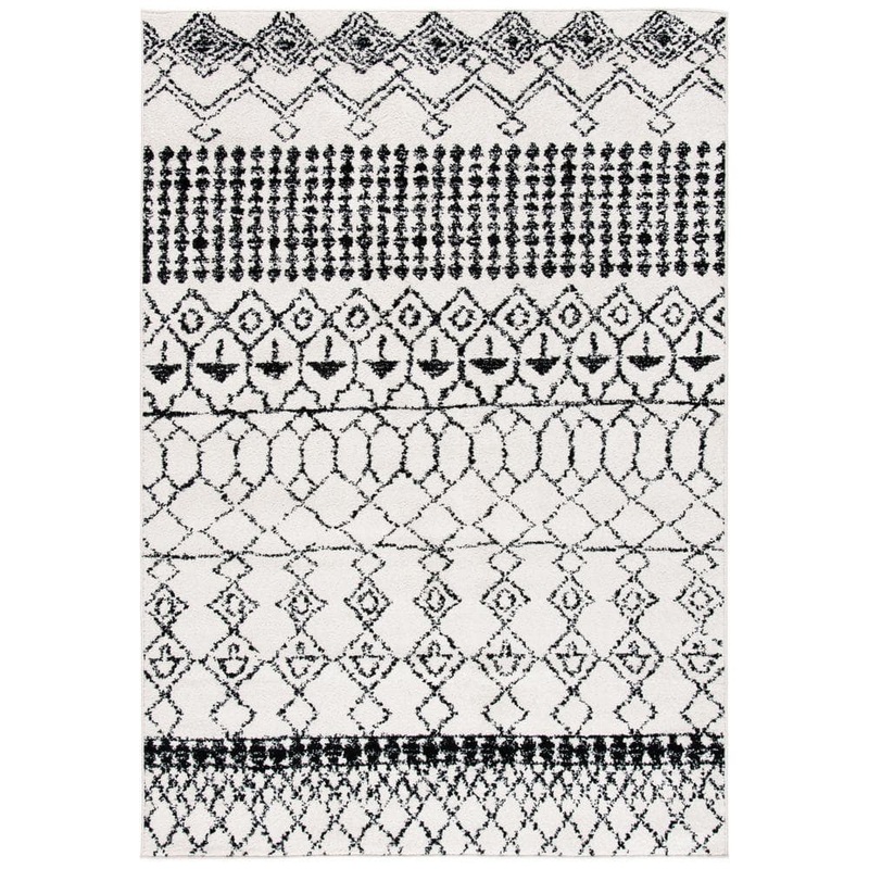 SAFAVIEH Tulum Ivory/Black 6 ft. x 9 ft. Moroccan Area Rug TUL229B-6