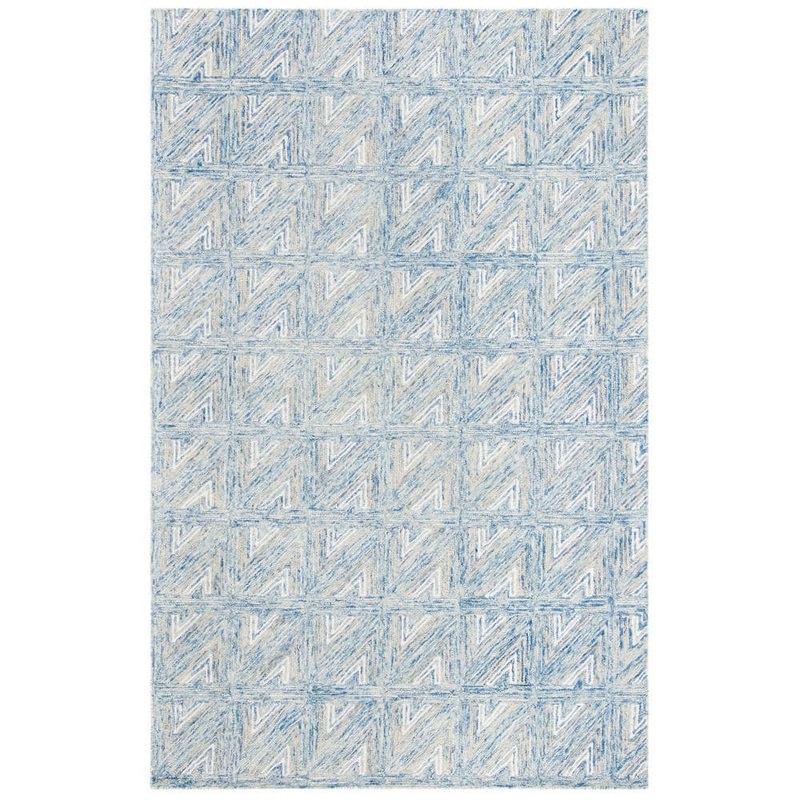 SAFAVIEH Abstract Blue/Beige 4 ft. x 6 ft. Geometric Area Rug ABT653M-4