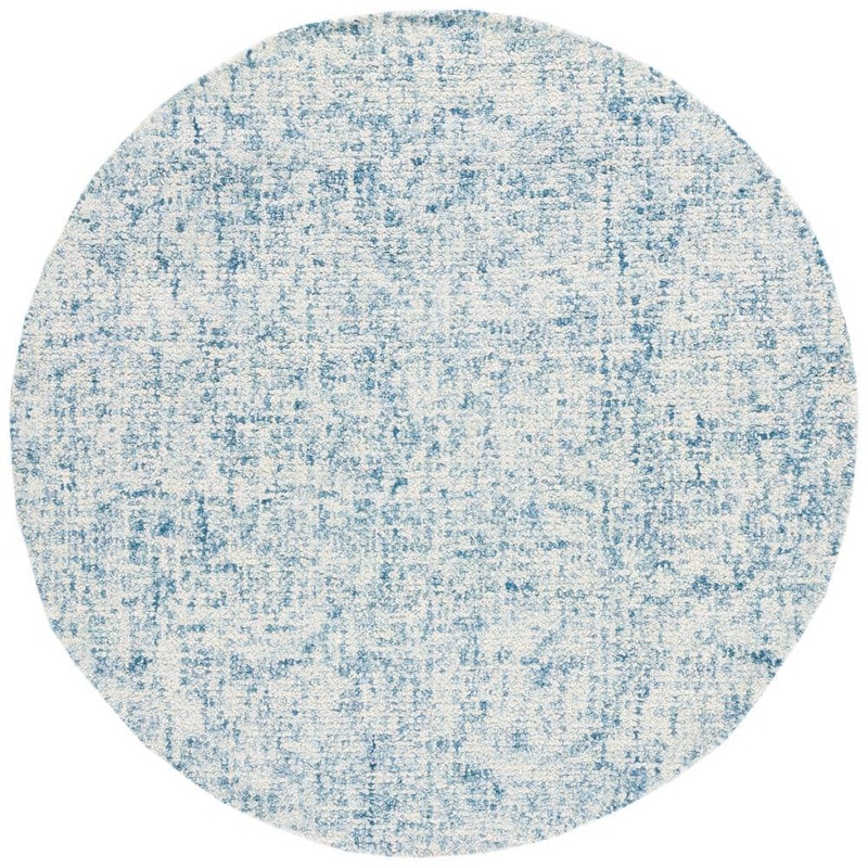 SAFAVIEH Abstract Blue/Ivory 6 ft. x 6 ft. Abstract Distress Round Area Rug ABT495M-6R