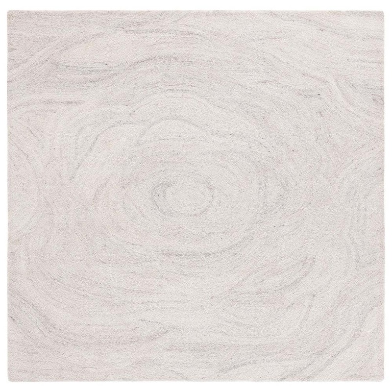 SAFAVIEH Abstract Light Gray/Beige 6 ft. x 6 ft. Floral Eclectic Square Area Rug ABT148F-6SQ