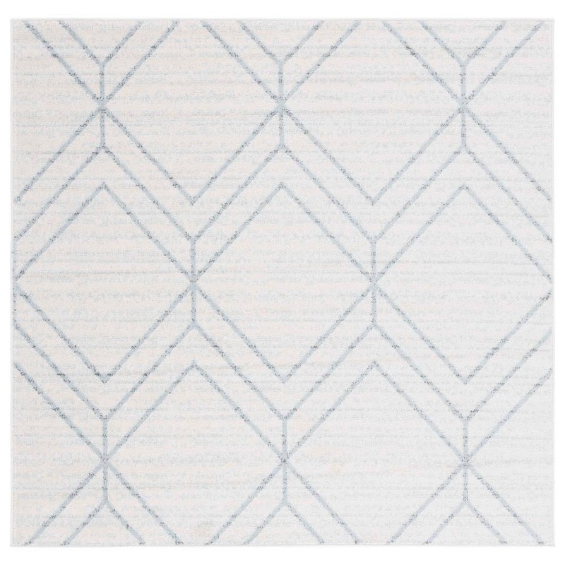 SAFAVIEH Adirondack Gray/Blue 8 ft. x 8 ft. Diamond Square Area Rug ADR241K-8SQ