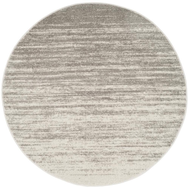 SAFAVIEH Adirondack Light Gray/Gray 6 ft. x 6 ft. Round Solid Area Rug ADR113C-6R