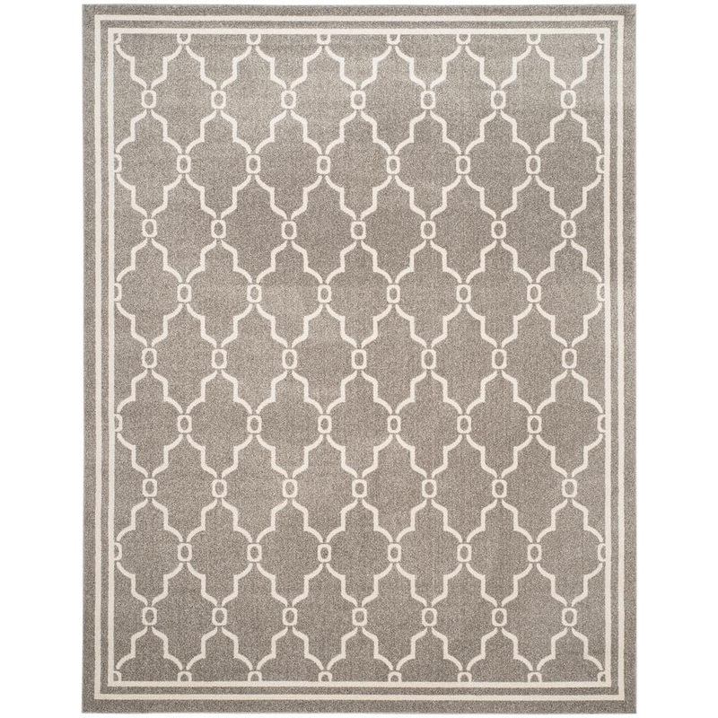 SAFAVIEH Amherst Dark Gray/Beige 8 ft. x 10 ft. Geometric Diamond Area Rug AMT414R-8