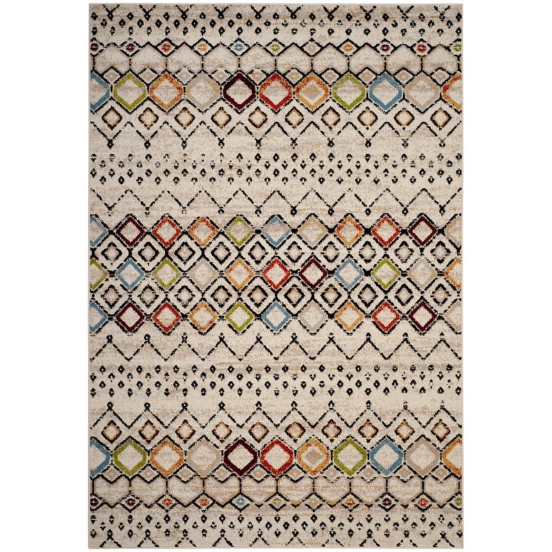 SAFAVIEH Amsterdam Ivory/Multi 7 ft. x 9 ft. Geometric Area Rug AMS108K-7