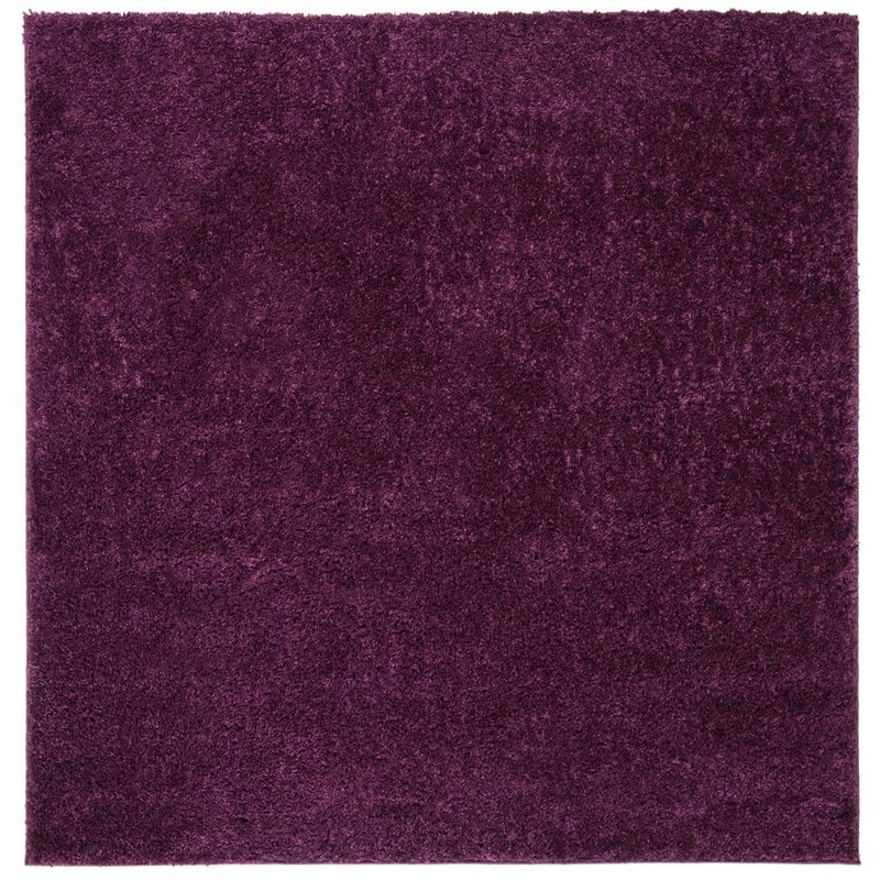 SAFAVIEH August Shag Purple 9 ft. x 9 ft. Square Solid Area Rug AUG900W-9SQ