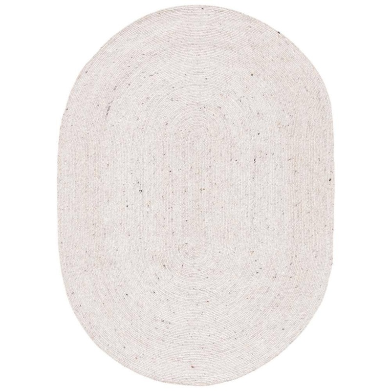 SAFAVIEH Braided Beige 5 ft. x 7 ft. Oval Speckled Solid Color Area Rug BRD901B-5OV