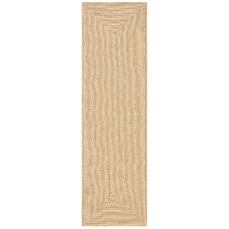 SAFAVIEH Braided Beige/Tan 2 ft. x 10 ft. Solid Color Gradient Runner Rug BRD315D-210