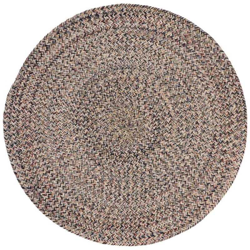 SAFAVIEH Braided Blue/Ivory 6 ft. x 6 ft. Round Geometric Area Rug BRD701M-6R