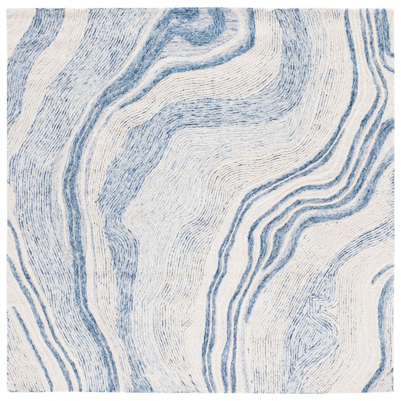 SAFAVIEH Fifth Avenue Blue/Ivory 8 ft. x 8 ft. Gradient Abstract Square Area Rug FTV121M-8SQ