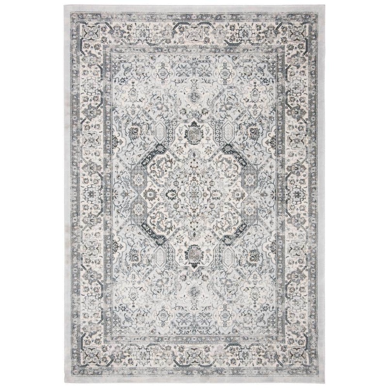 SAFAVIEH Isabella Dark Gray/Cream 8 ft. x 10 ft. Geometric Area Rug ISA916H-8