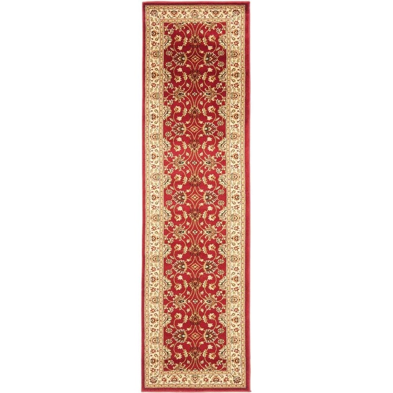 SAFAVIEH Lyndhurst Red/Ivory 2 ft. x 12 ft. Border Geometric Floral Runner Rug LNH553-4012-212