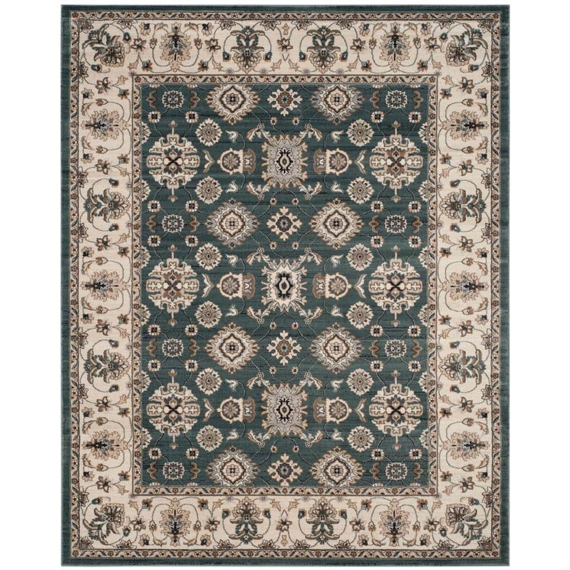SAFAVIEH Lyndhurst Teal/Cream 9 ft. x 12 ft. Border Area Rug LNH332T-9