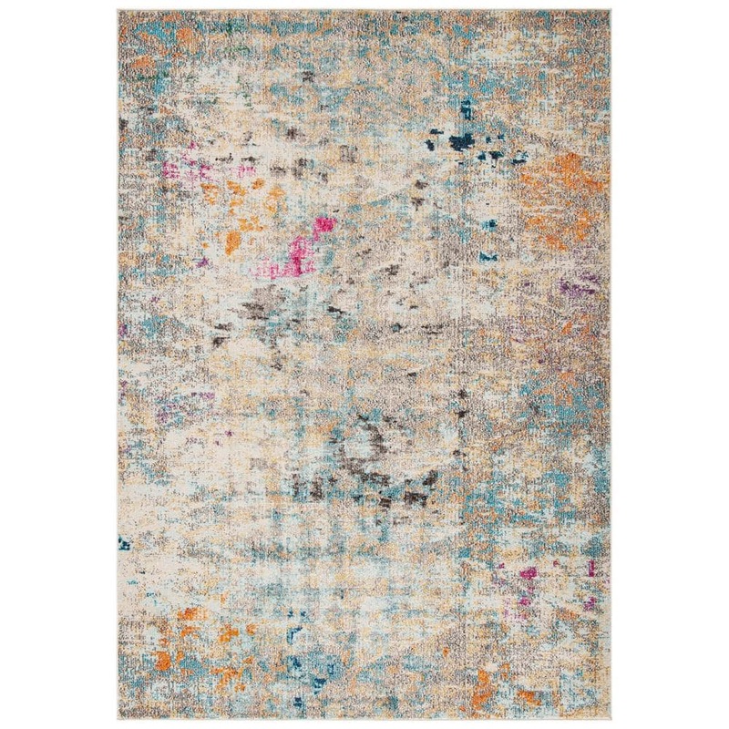 SAFAVIEH Madison Gray/Gold 4 ft. x 6 ft. Abstract Area Rug MAD425F-4