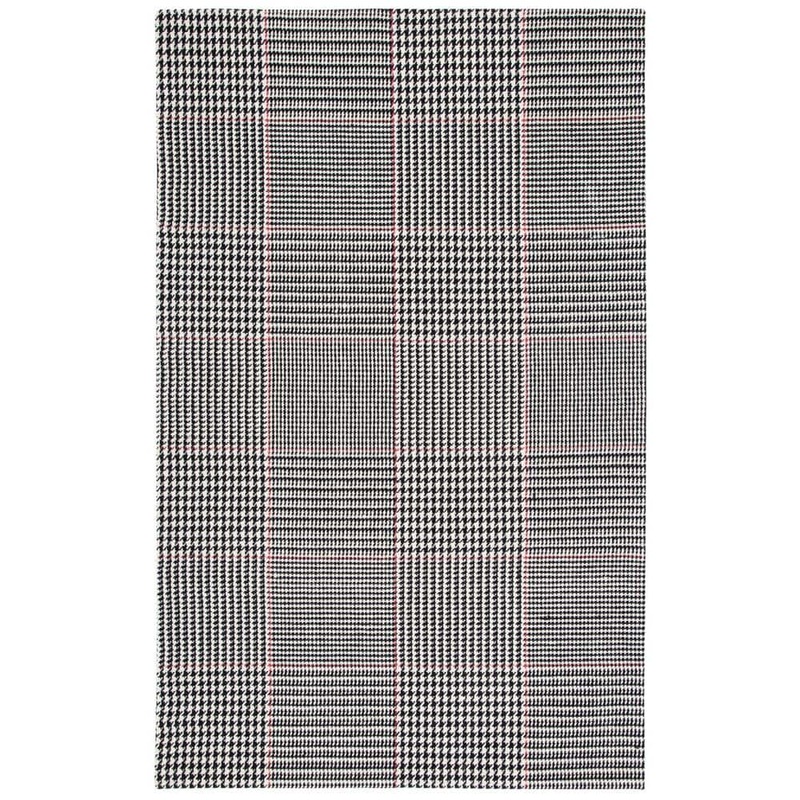 SAFAVIEH Marbella Black/Ivory 8 ft. x 10 ft. Glen Plaid Area Rug MRB318Z-8