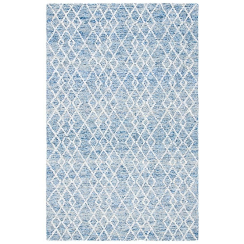 SAFAVIEH Metro Blue/Ivory 6 ft. x 9 ft. Diamond Geometric Area Rug MET994M-6