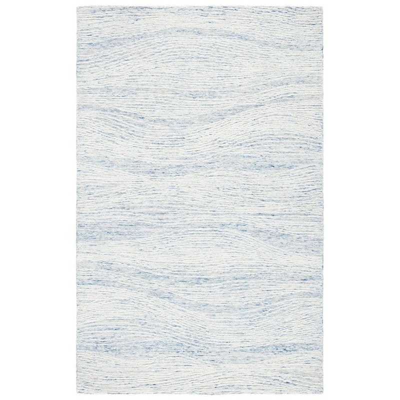 SAFAVIEH Metro Light Blue/Ivory 5 ft. x 8 ft. Abstract Waves Area Rug MET995L-5
