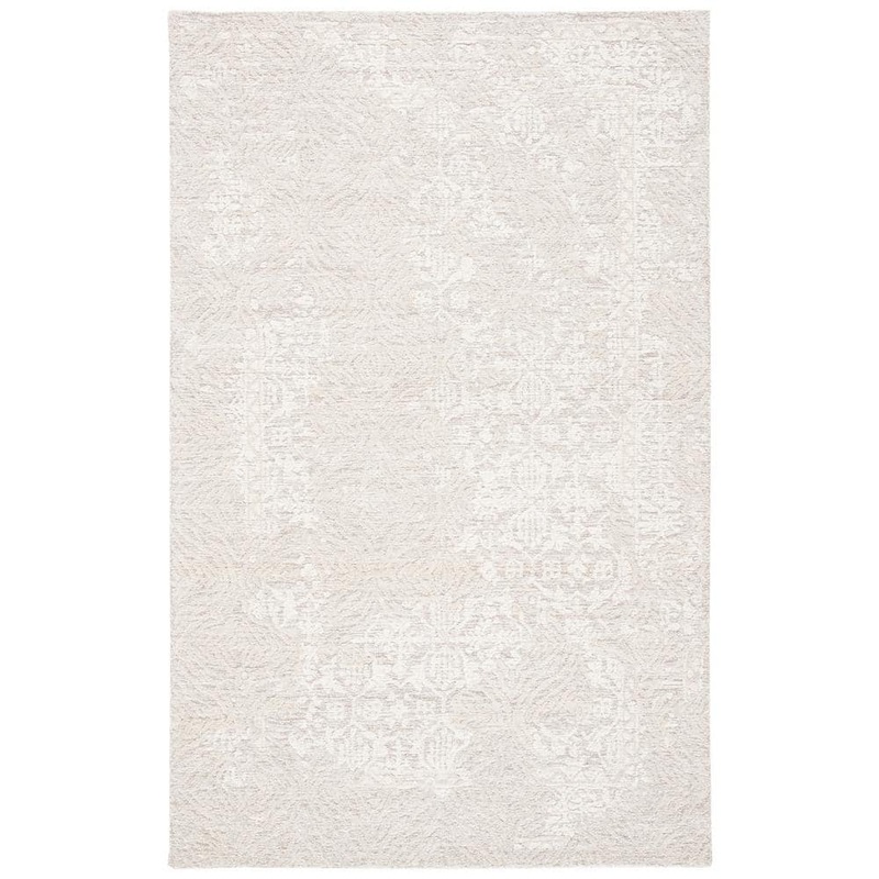 SAFAVIEH Metro Natural/Ivory Doormat 3 ft. x 5 ft. Solid Color Floral Area Rug MET905A-3