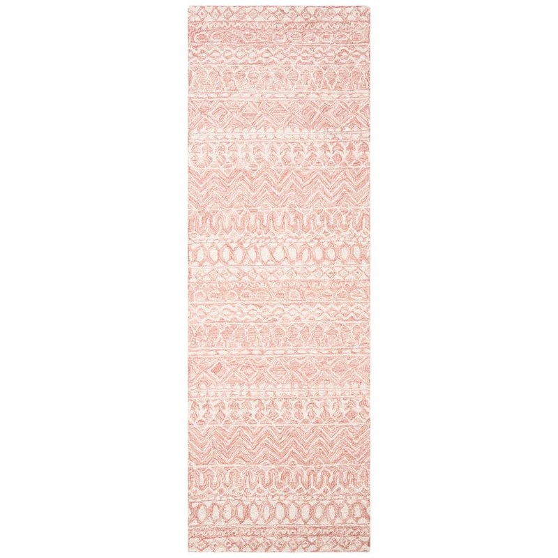 SAFAVIEH Micro-Loop Pink/Ivory 2 ft. x 5 ft. Distressed Tribal Runner Rug MLP502U-25