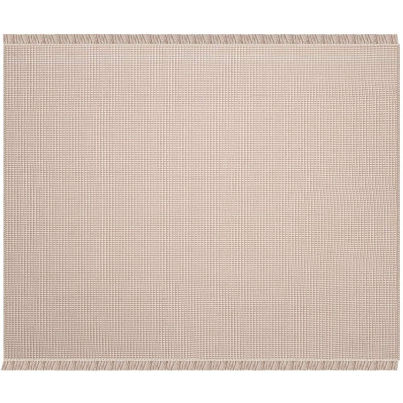 SAFAVIEH Montauk Ivory/Gray 8 ft. x 8 ft. Multi-Striped Solid Color Square Area Rug MTK340A-8SQ