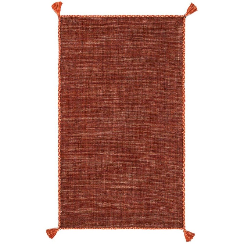 SAFAVIEH Montauk Orange/Black Doormat 2 ft. x 3 ft. Solid Color Striped Area Rug MTK150P-2
