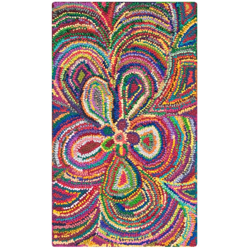 SAFAVIEH Nantucket Multi Doormat 2 ft. x 4 ft. Floral Area Rug NAN445A-24