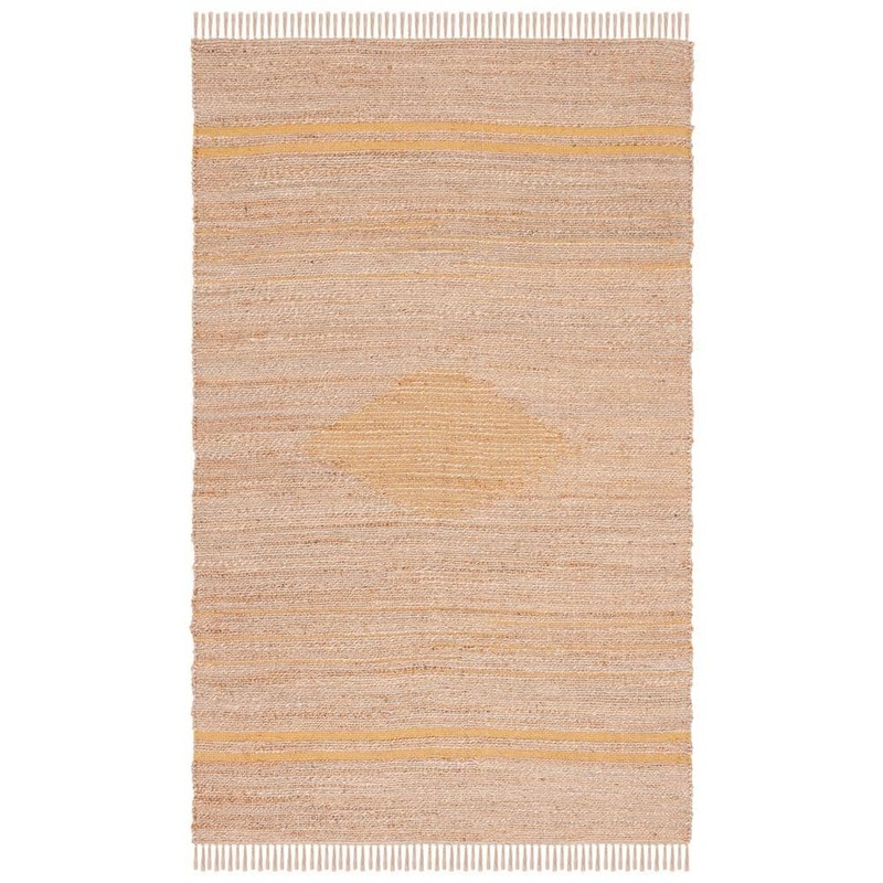SAFAVIEH Natural Fiber Gold/Beige 5 ft. x 8 ft. Woven Geometric Area Rug NF121D-5