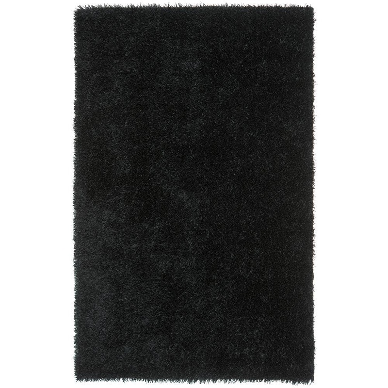 SAFAVIEH New Orleans Shag Black 5 ft. x 8 ft. Solid Area Rug SG531-9090-5