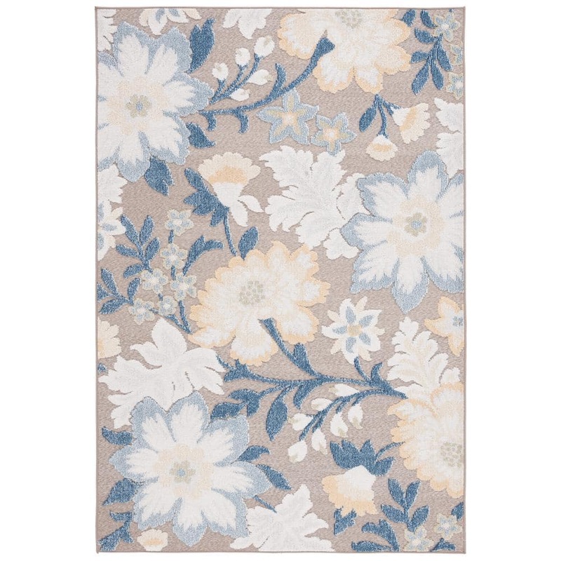 SAFAVIEH Sarasota Navy/Brown 4 ft. x 6 ft. Floral Area Rug SAR108J-4