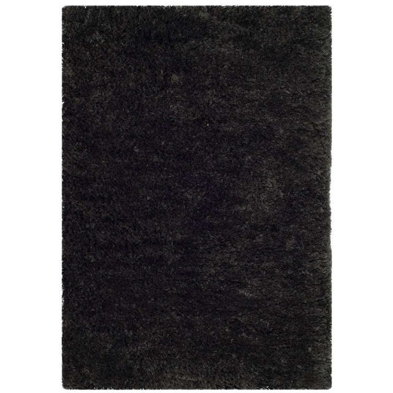 SAFAVIEH Sheep Shag Charcoal Doormat 2 ft. x 3 ft. Solid Area Rug SSG120C-2