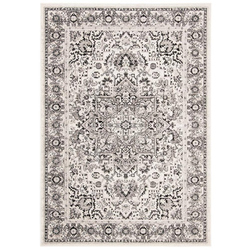 SAFAVIEH Skyler Gray/Ivory 6 ft. x 9 ft. Border Area Rug SKY126K-6