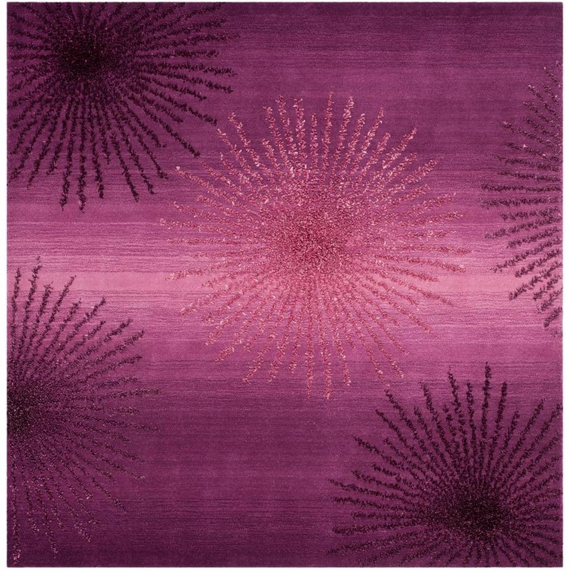 SAFAVIEH Soho Purple 6 ft. x 6 ft. Square Floral Area Rug SOH712Q-6SQ