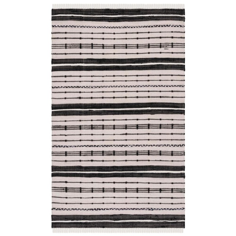 SAFAVIEH Striped Kilim Beige Black 4 ft. x 6 ft. Striped Area Rug STK206B-4