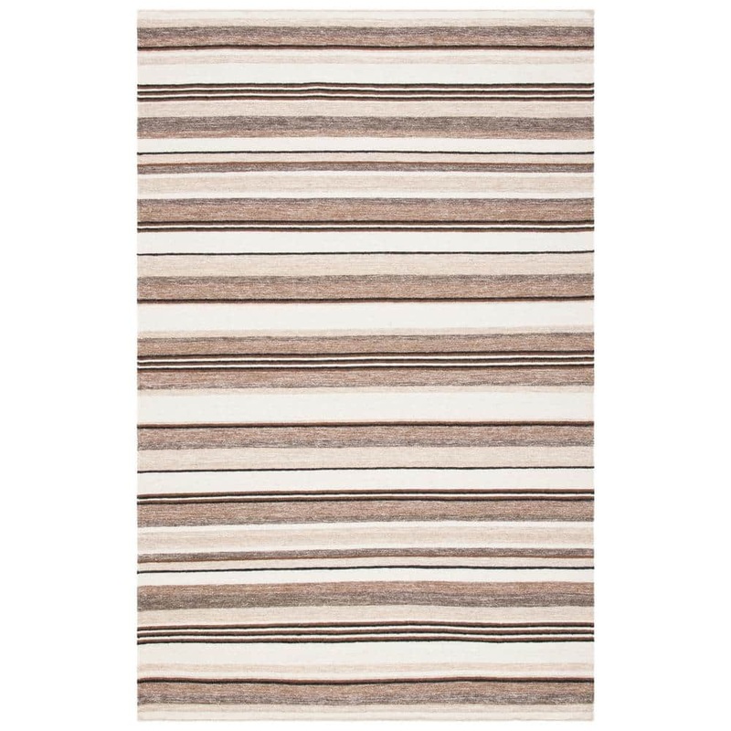 SAFAVIEH Striped Kilim Natural Ivory 5 ft. x 8 ft. Striped Area Rug STK601A-5