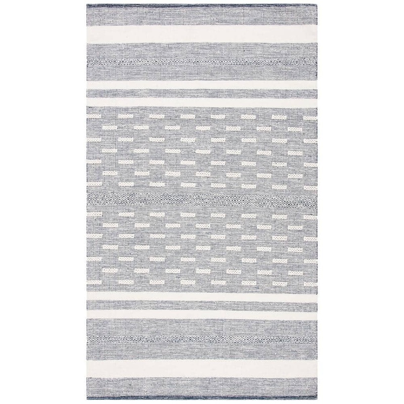 SAFAVIEH Striped Kilim Navy Ivory 8 ft. x 10 ft. Striped Area Rug STK515N-8