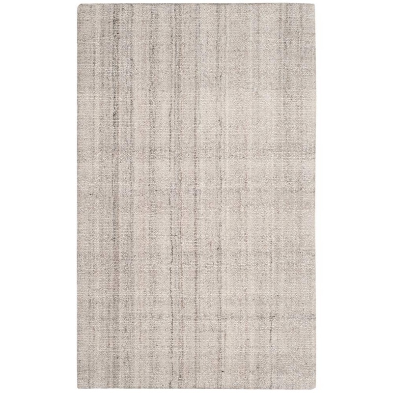 SAFAVIEH Abstract Light Gray Doormat 3 ft. x 5 ft. Solid Area Rug ABT141E-3