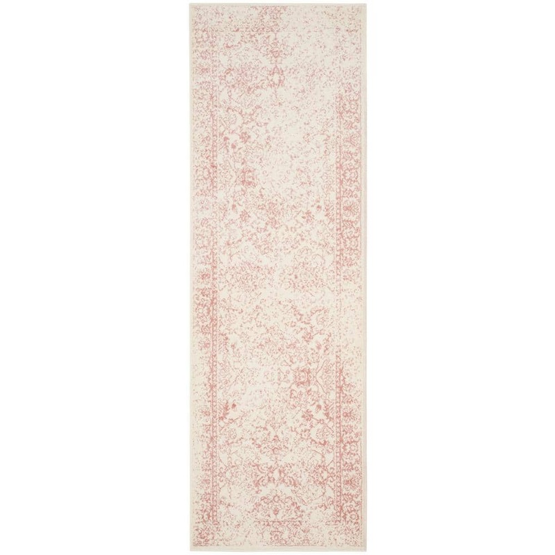 SAFAVIEH Adirondack Ivory/Rose 3 ft. x 12 ft. Border Runner Rug ADR109H-212