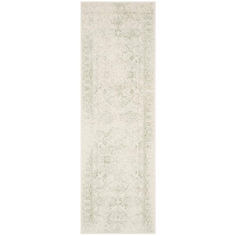 SAFAVIEH Adirondack Ivory/Sage 3 ft. x 12 ft. Border Runner Rug ADR109V-212