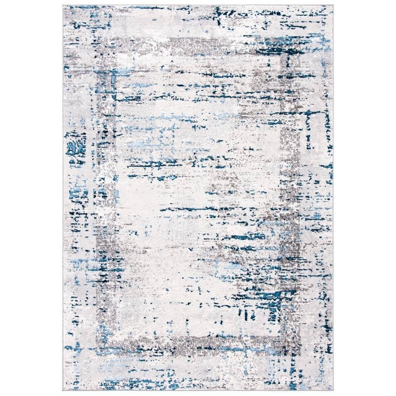 SAFAVIEH Amelia Gray/Blue 4 ft. x 6 ft. Damask Distressed Area Rug ALA271G-4