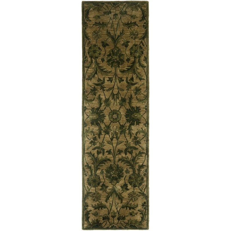 SAFAVIEH Antiquity Olive/Green 2 ft. x 8 ft. Floral Runner Rug AT824A-28