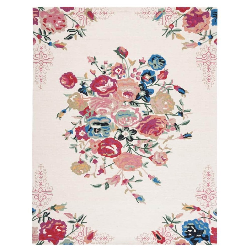 SAFAVIEH Blossom Pink/Ivory 9 ft. x 12 ft. Floral Area Rug BLM575U-9