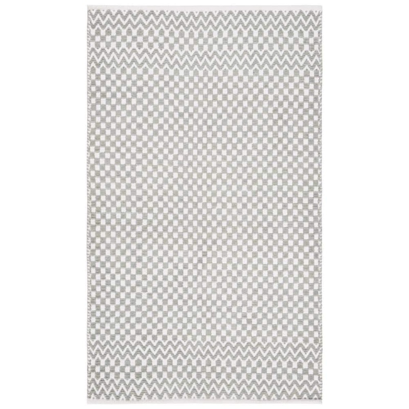 SAFAVIEH Boston Gray Doormat 3 ft. x 5 ft. Chevron Area Rug BOS686F-3