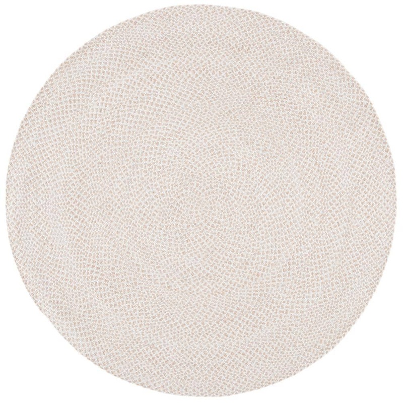 SAFAVIEH Braided Ivory/Beige 10 ft. x 10 ft. Round Solid Area Rug BRD801A-10R