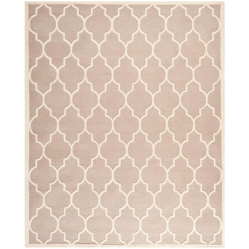 SAFAVIEH Cambridge Beige/Ivory 9 ft. x 12 ft. Border Geometric Trellis Area Rug CAM134J-9