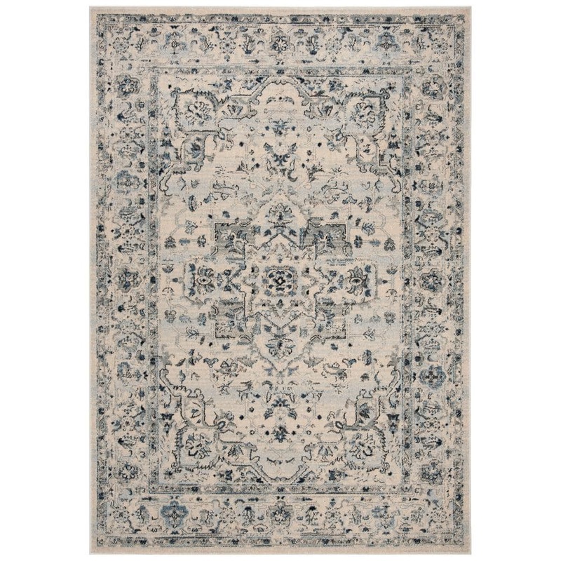 SAFAVIEH Charleston Ivory/Light Blue 6 ft. x 9 ft. Distressed Border Area Rug CHL411M-6