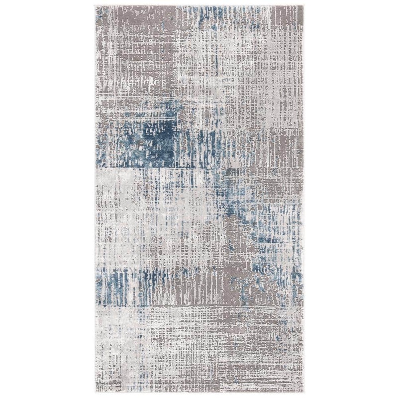 SAFAVIEH Craft Gray/Blue Doormat 3 ft. x 5 ft. Plaid Abstract Area Rug CFT874F-3