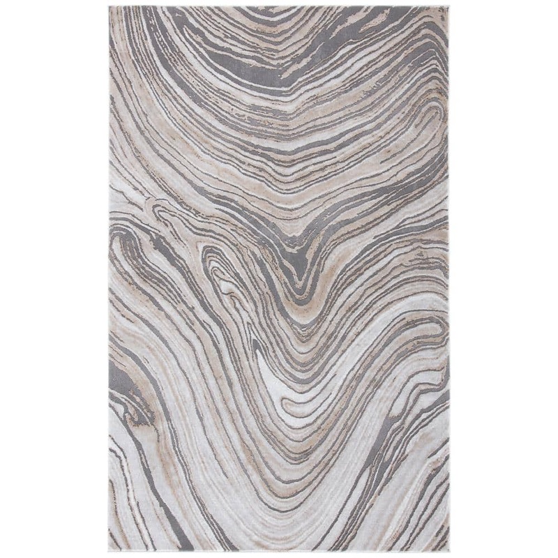 SAFAVIEH Craft Gray/Brown Doormat 3 ft. x 5 ft. Marbled Abstract Area Rug CFT846D-3