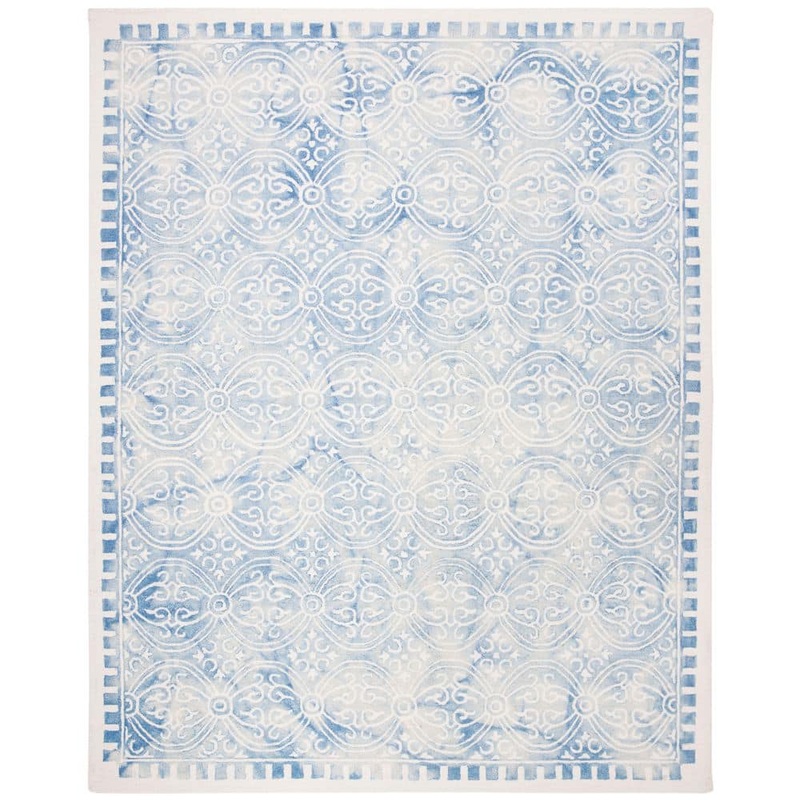 SAFAVIEH Dip Dye Blue/Ivory 8 ft. x 10 ft. Vintage Floral Area Rug DDY211M-8