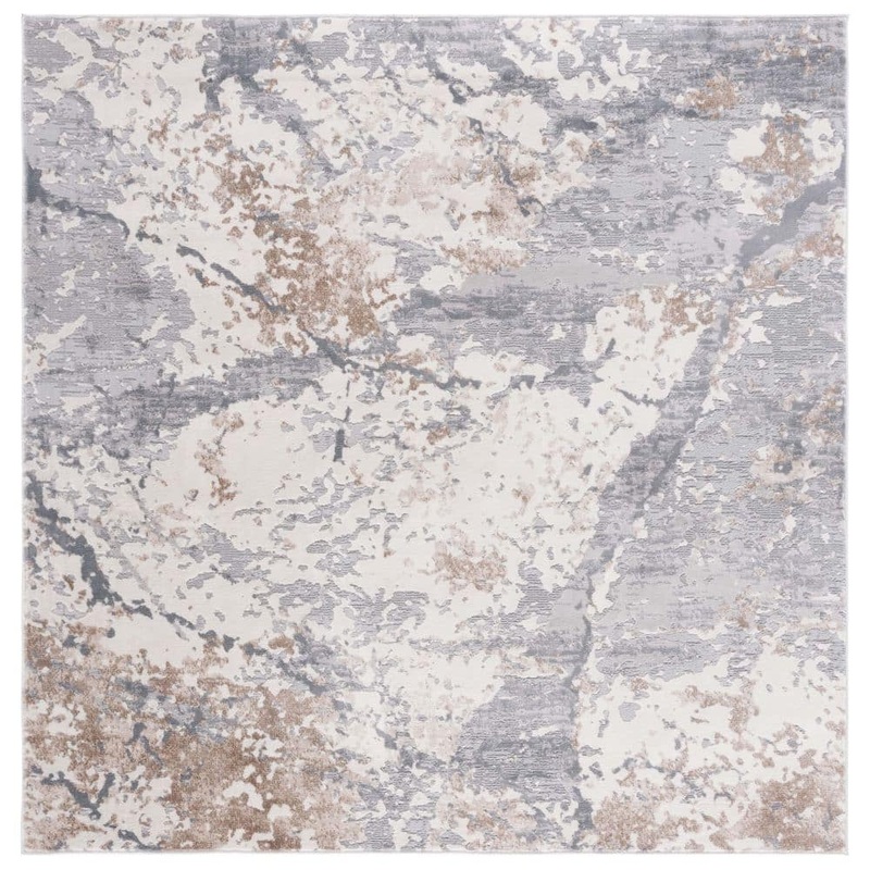 SAFAVIEH Eternal Gray/Beige 7 ft. x 7 ft. Gradient Abstract Square Area Rug ETL230J-7SQ