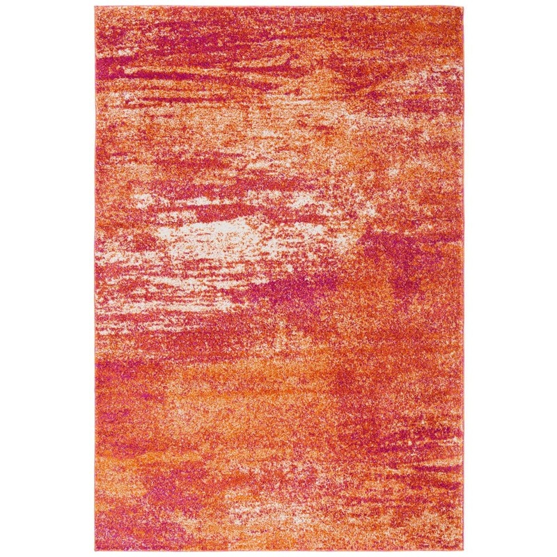 SAFAVIEH Evoke Ivory/Orange 8 ft. x 10 ft. Solid Area Rug EVK272P-8