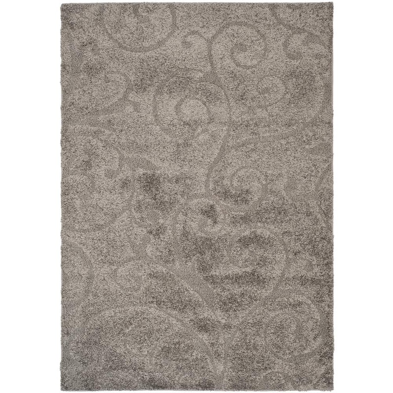 SAFAVIEH Florida Shag Gray 9 ft. x 12 ft. Floral Area Rug SG455-8013-9